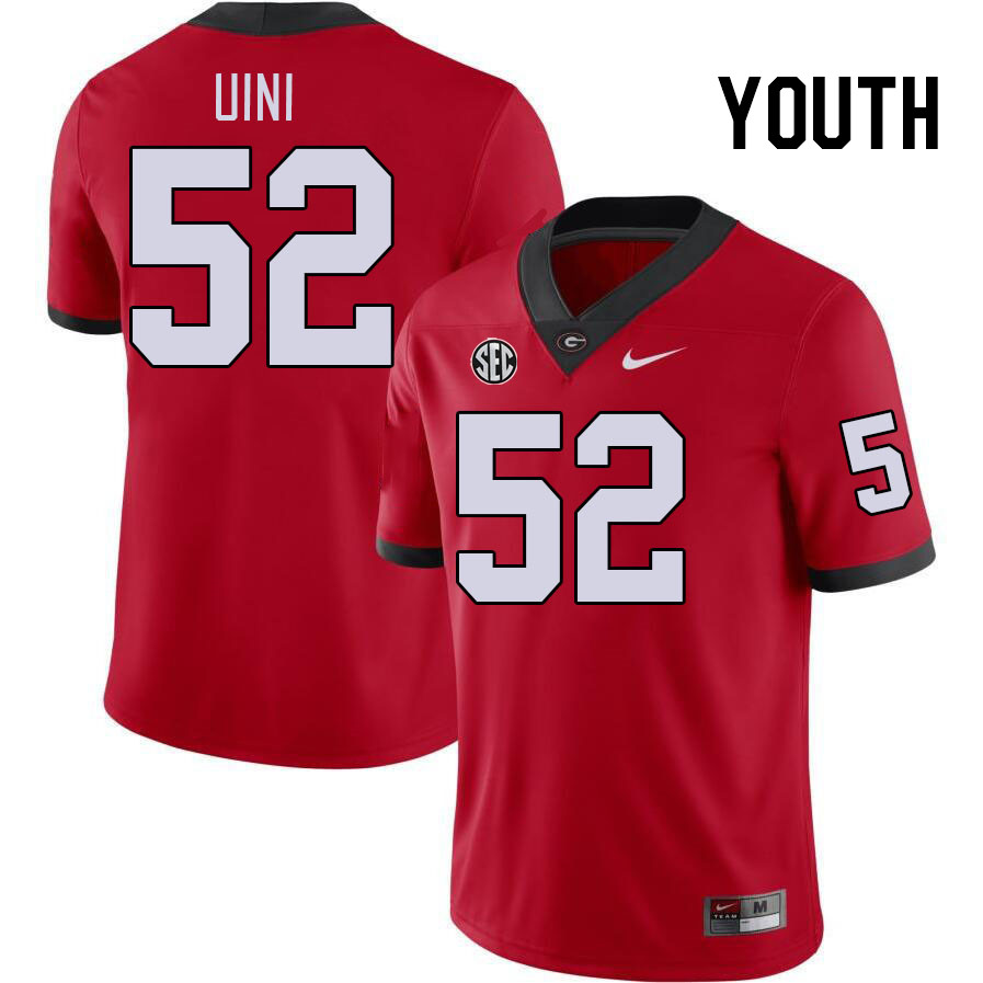 Youth #52 Michael Uini Georgia Bulldogs College Football Jerseys Stitched-Red